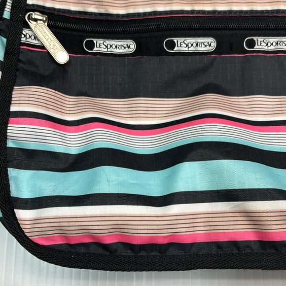 LeSportsac Classic Hobo Multi Colour Stripes Crossbody Bag - Picture 13 of 14
